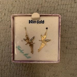 14k gold tinker bell earrings